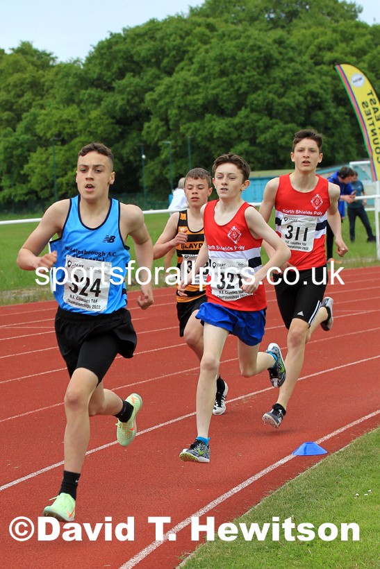 Men and Boys 800 metres, 2022 North Eastern Track and Field Champs., Middlesbrough. David T. Hewitson/Sports for All Pics